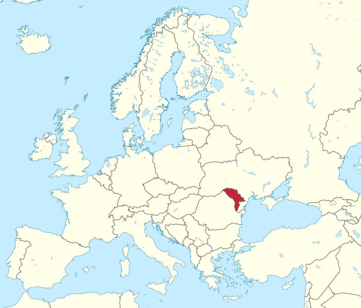 Kart over Moldova europa