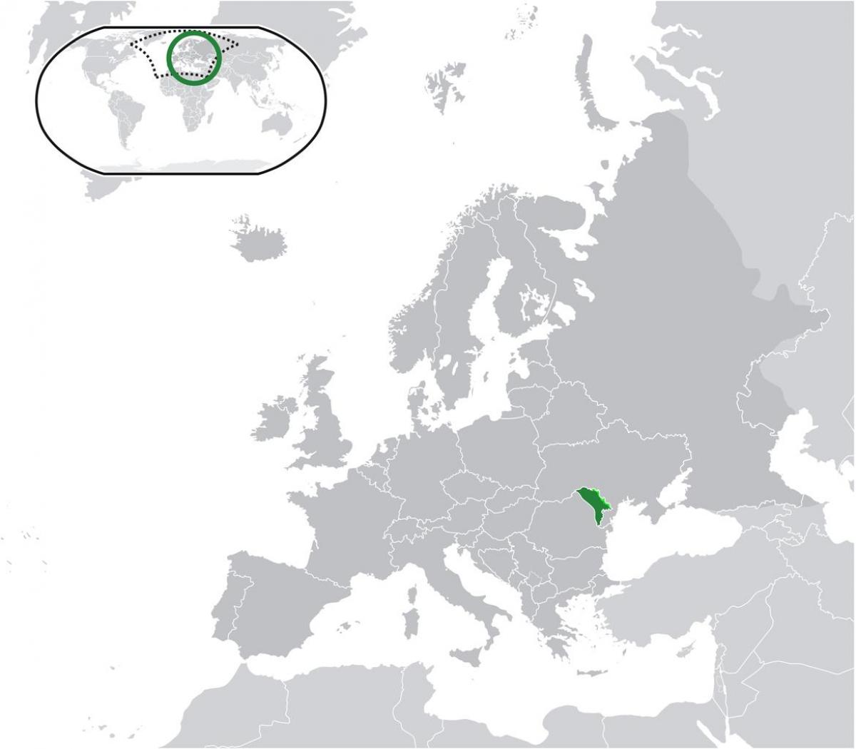 Moldova plassering på verdenskartet
