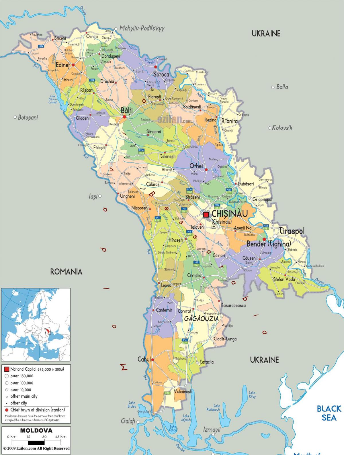 Kart over tiraspol Moldova