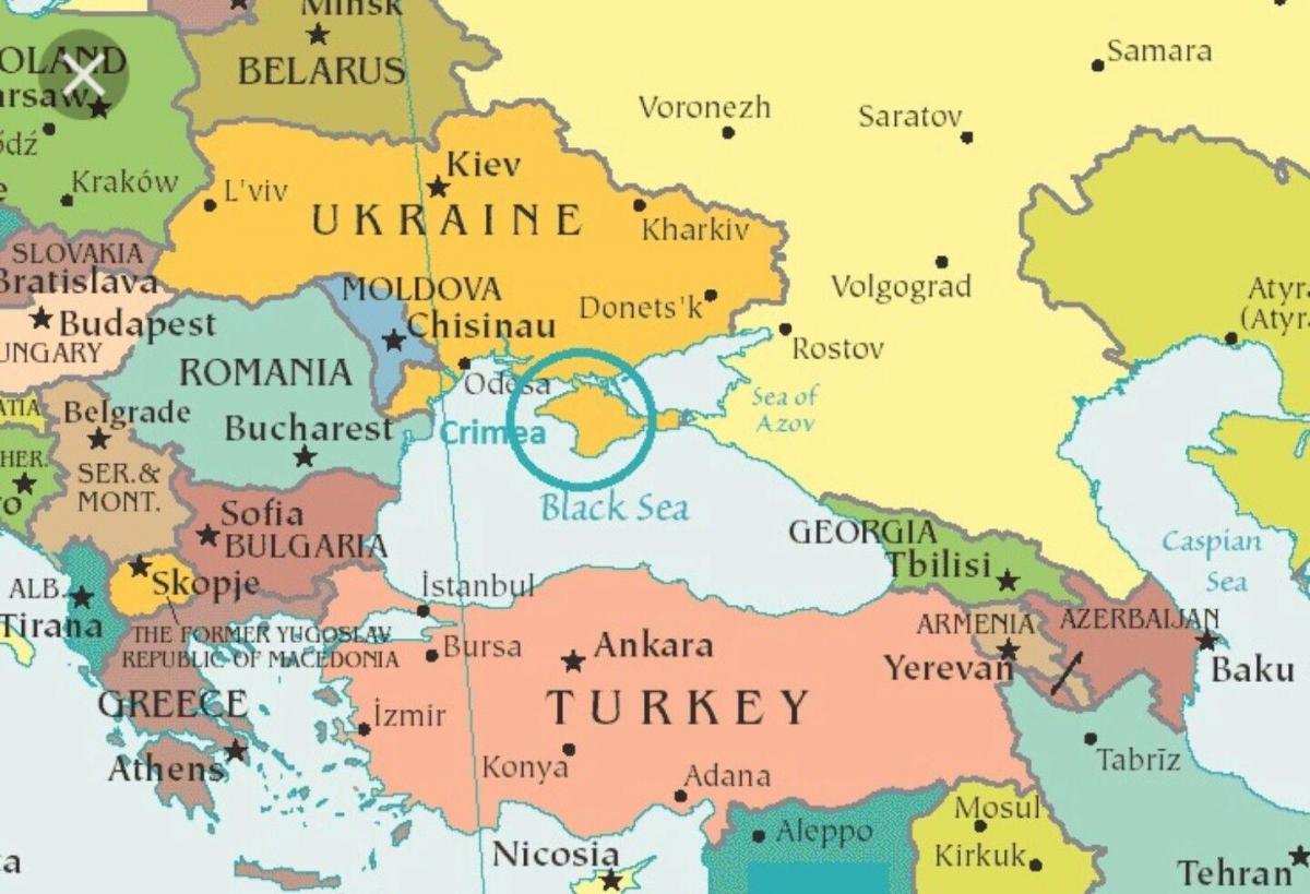 kart over Moldova og omkringliggende land